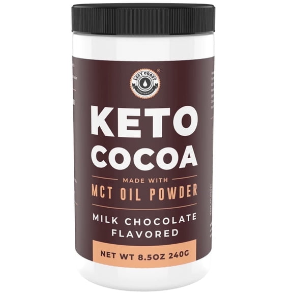 Left Coast Performance Sugar Free Keto Hot Chocolate Mix with MCT Oil, Cocoa Drink Mix, 240g