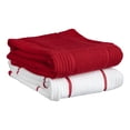 thumbnail image 1 of T-fal Solid & Checked Parquet Kitchen Towels, 2-Pack, Red, 1 of 7