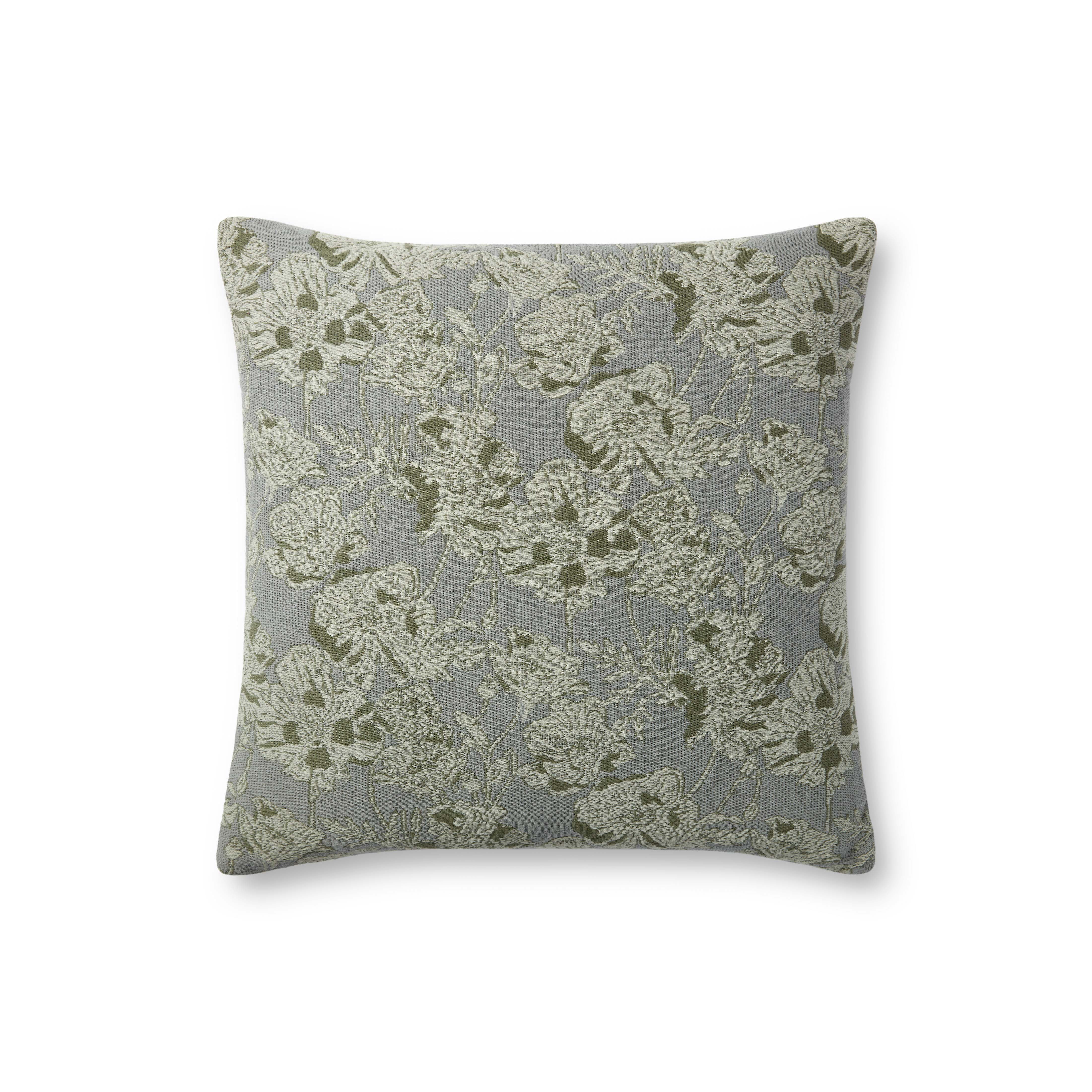 Chris Loves Julia x Loloi Matilda Silver Sage 18'' x 18'' Decorative Pillow