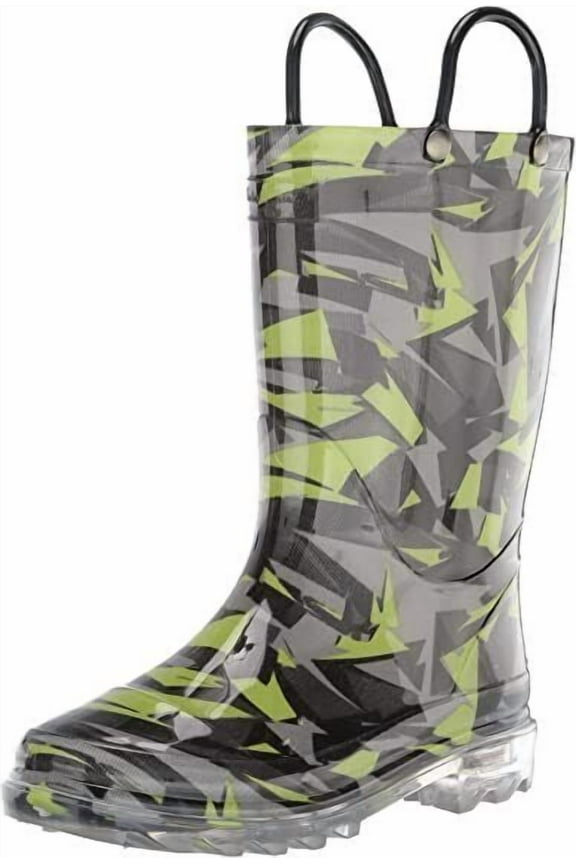Kids Light-up Waterproof Rain Boot, Camo, 8 M US