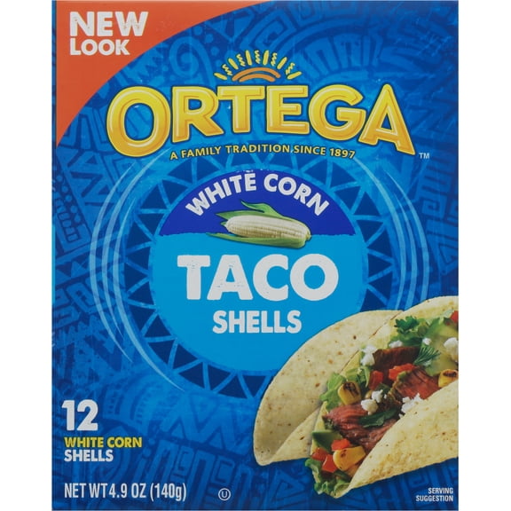 Ortega White Corn Taco Shells, Kosher, 12 count, 4.9 oz