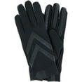 thumbnail image 1 of isotoner Women's Spandex Shortie Glove with Chevron Detail - A30101 (Black, L/XL), 1 of 2