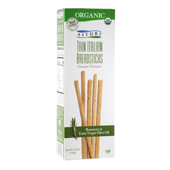Asturi Organic Rosemary Italian Breadsticks, 4.23 oz