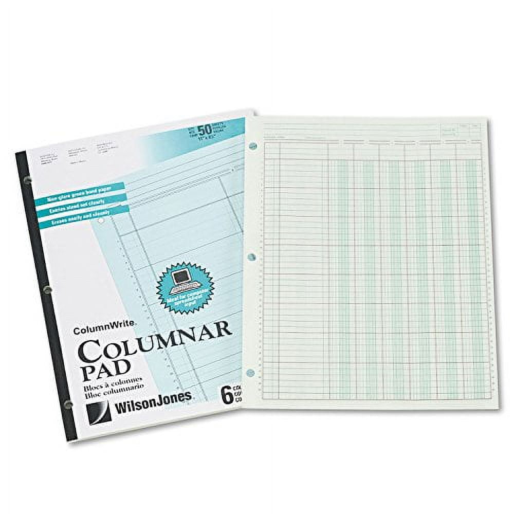 Wilson Jones G7206A Columnar Pad, 6 Columns, 50 Sheets, 11-Inch x8-1/2 ...