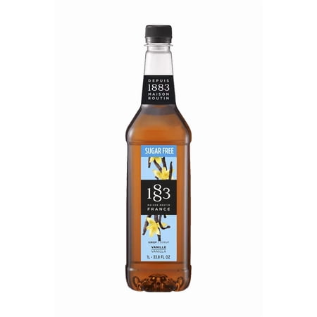 1883 Maison Routin Sugar Free Vanilla Flavoring Syrup Made in France PET Bottle 1 Liter (33.8 oz)