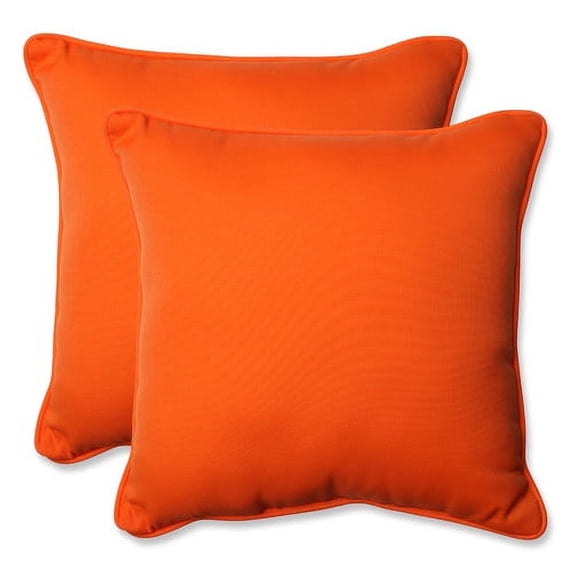 Pillow Perfect Outdoor/ Indoor Sundeck Orange 18.5-Inch Throw Pillow (Set of 2)