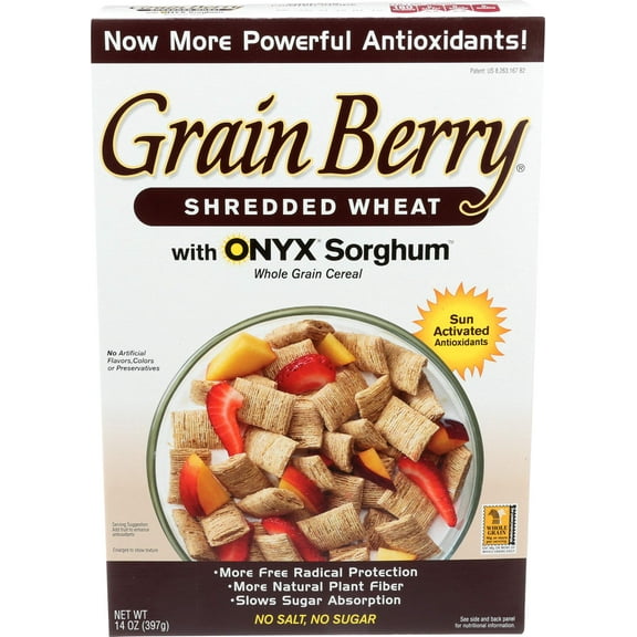 Grain Berry Shredded Wheat with Onyx Sorghum Cereal 14 oz