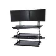 CHANGEdesk Adjustable Standing Desk Converter with Wide Platform and Smooth Height Adjustment, Black cdm-b