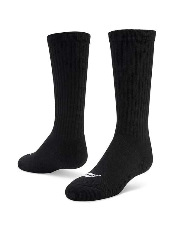 Soccer Over-The-Calf Team Athletic Performance Socks, Black, Medium 4-6 Y/5-9.5 W/6-8 M, 2 Pair
