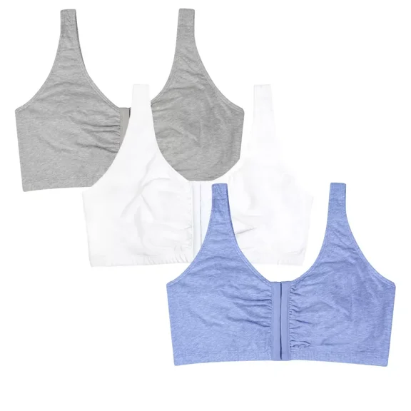 Fruit of the Loom Women's Front-Close Cotton Bra 3-Pack