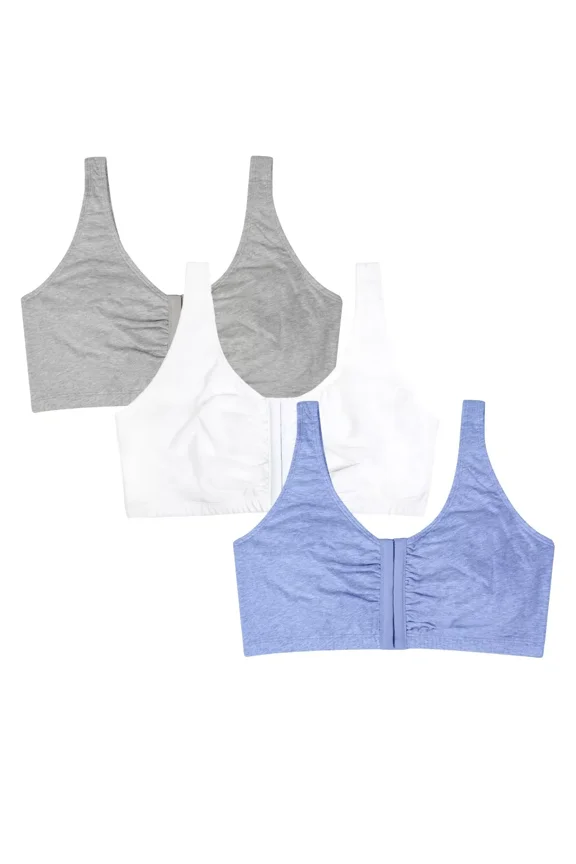 Women's Front-Close Cotton Bra 3-Pack