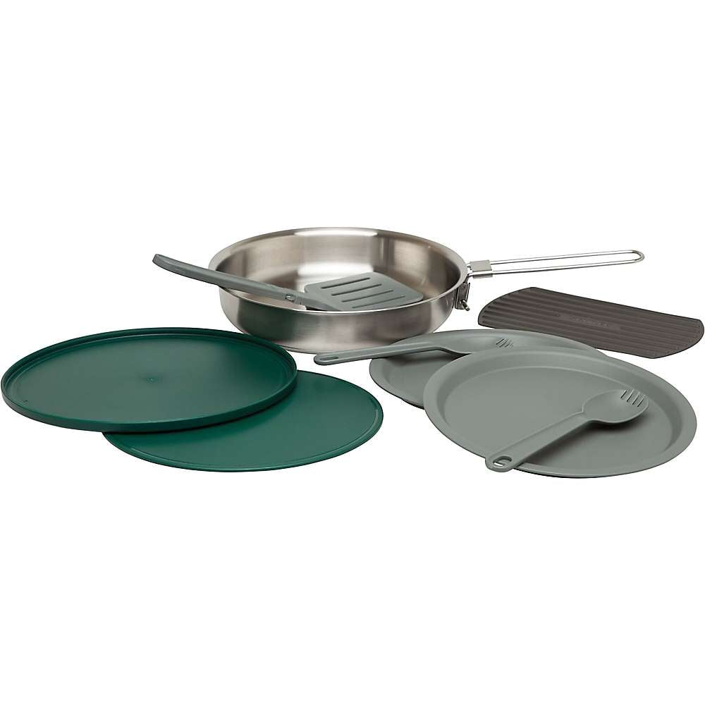 Stainless Steel 9-Piece Camping Cook Set with Plates and Sporks