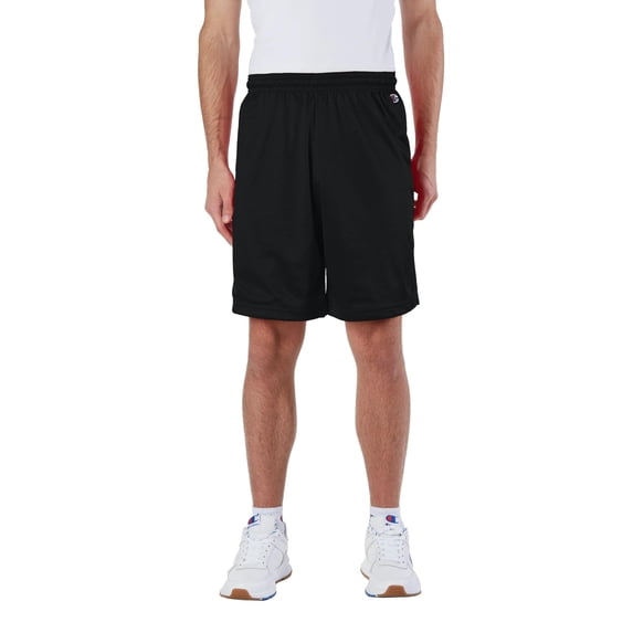 Champion Men's Polyester Mesh 9" Athletic Shorts Without Pockets, Black, X-Large