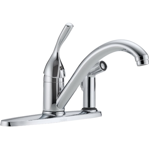 Delta 300-DST Classic Single Handle Kitchen Faucet with Integral Spray, Chrome