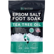 Tea Tree Oil Foot Soak with Epsom Salt - Made in USA - for Toenail Health, Athletes Foot, Stubborn Odor, Softens Calluses - 1 lb
