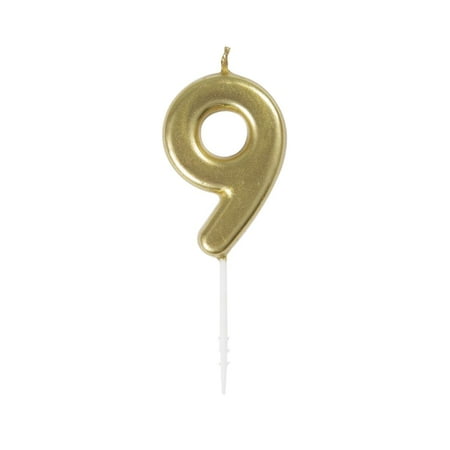 Gold Mini Number 9 Pick Candle