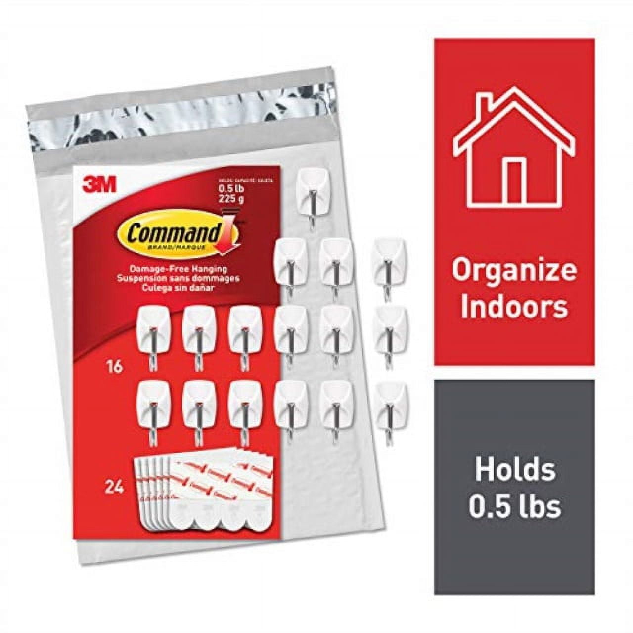 Command 1/2 lb. Small Clear Wire Hook Value Pack (9 Hooks, 12