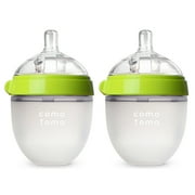 comotomo Baby Bottle, 5oz, Green, 2 Pack