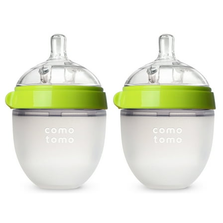 comotomo Baby Bottle, 5oz, Green, 2 Pack