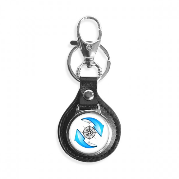 compass around north south key link chain keyholder finder hook metal
