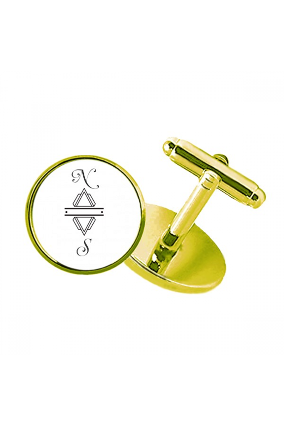 compass line end art deco fashion studded business metal cufflinks en