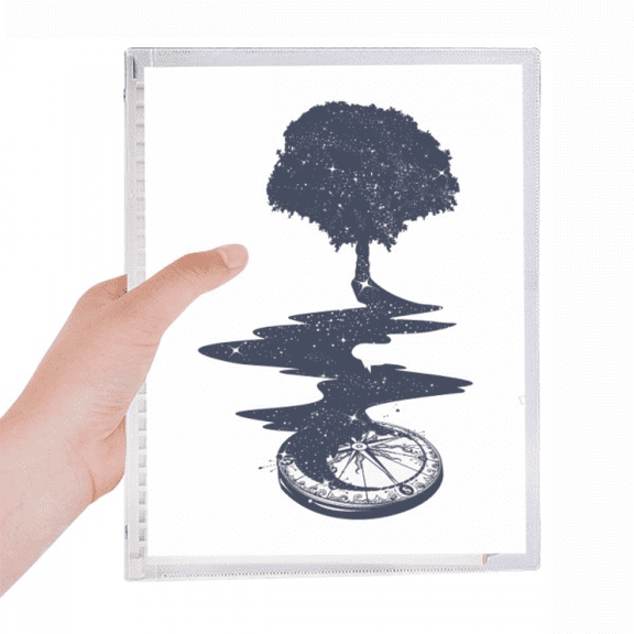 compass stream tree art pattern notebook loose diary refillable journal statiry