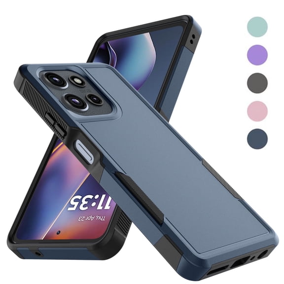 For compatible with Motorola Moto G 5G 2025 Case, 2 in 1 Hard PC Phone Case for Moto G 5G 2025 6.7", Rubber & Rugged Sturdy Shockproof Full Body Protection Case Cover,Black