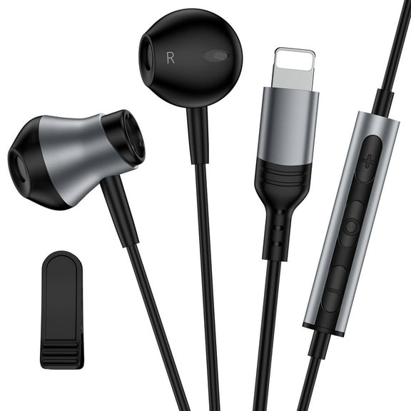 Compatible for iPhone Headphones Earbuds Wired Earphones,GAEF Ergonomic Earphone Plug and Play with Mic & Remote Control Noise Cancelling for iPhone 14/13/12/SE/11/XR/XS/X/7/7Plus/8/8Plus,Black