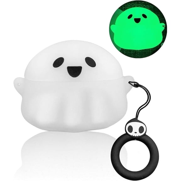 compatible with Apple AirPods Pro and AirPods Pro 2nd generation Luminous Ghost Earbud Case
