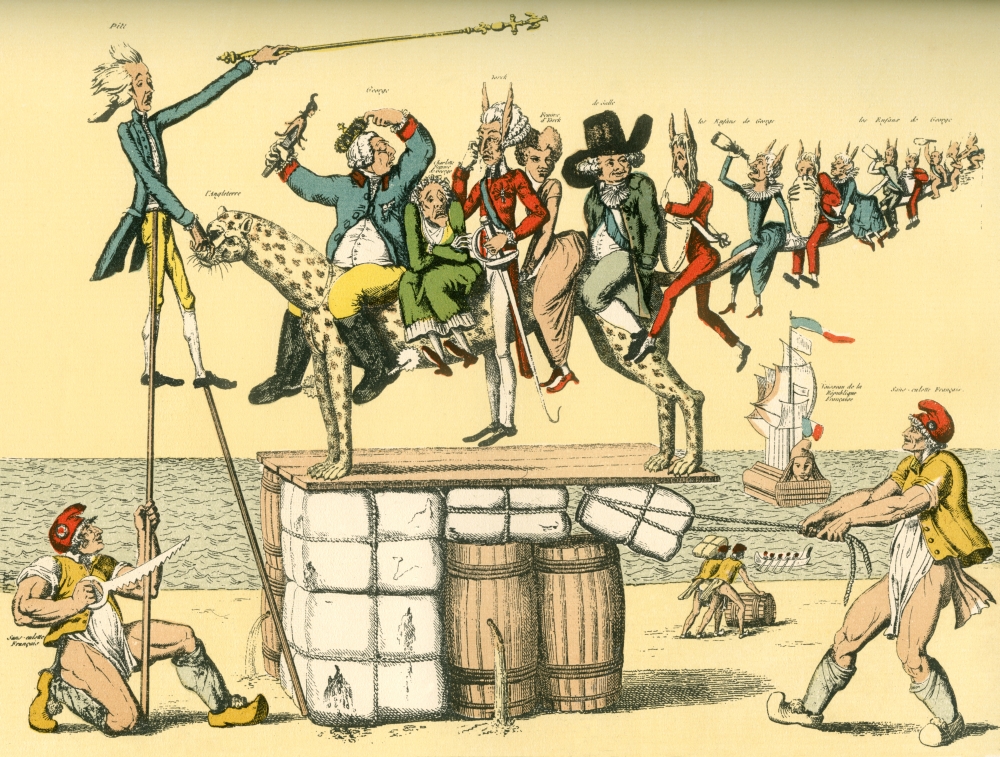 A complex French satirical cartoon from the revolutionary era aimed against English royal family La Charlatan Politiique ou Le L Canvas Art - Ken Welsh Design Pics (34 x 24)