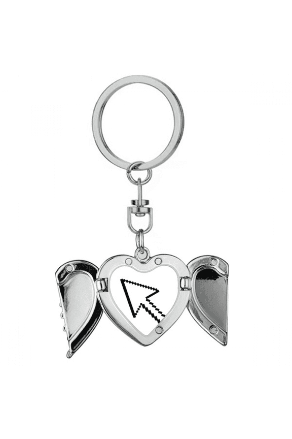 computer mouse arrow heart angel wing key chain holder