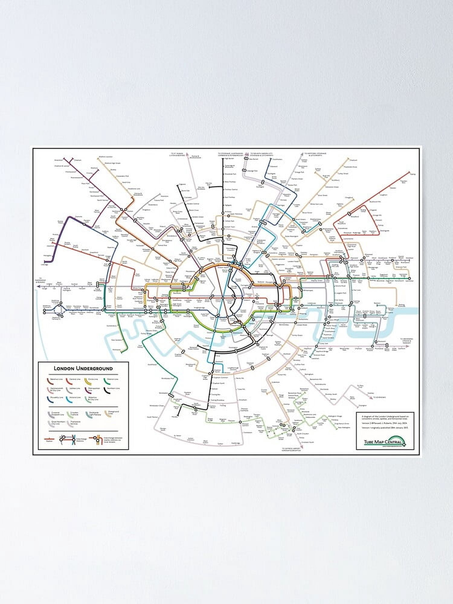 concentric circle London tube map Poster - Walmart.com