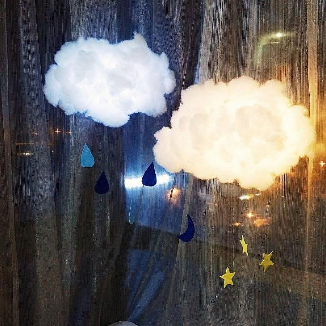 Cotton Simulation Cloud Decorations 3D Artificial Fake Clouds Props, Clouds  for Ceiling, Room DIY Cloud Decor Art Stage Wedding Party for Stage Show