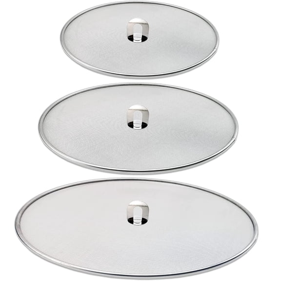 conditiclusy Grease Splatter Screen for Frying Pan with Fold Flat Knob-Grease Splatter Guard Shield-No Burns–Rust Free Stainless Steel-12.99 Inch