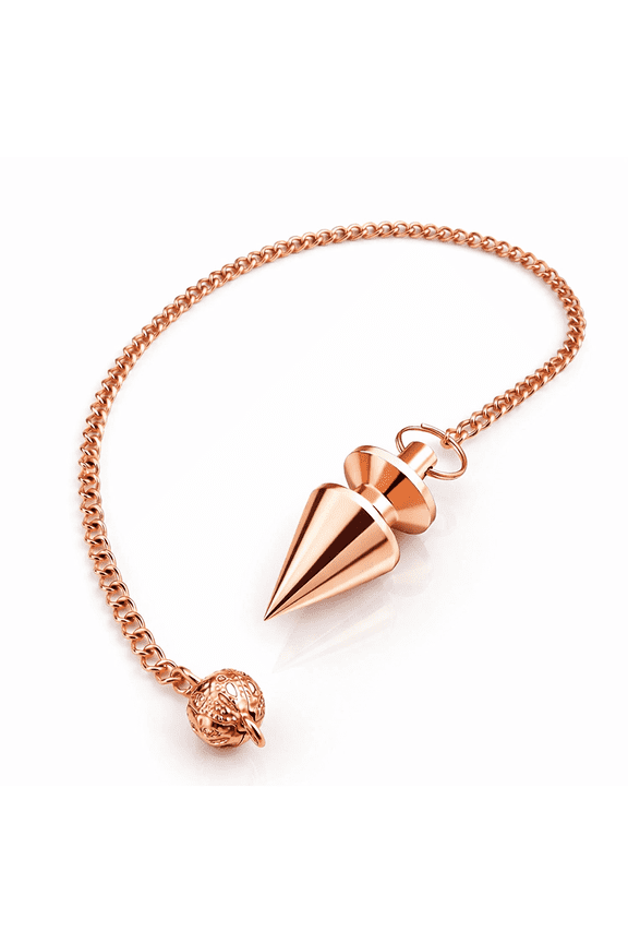 cone with round ring copper metal pendulum healing dowsing metaphysical meditation divination pendulum