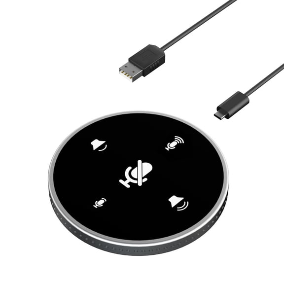 conference speaker Desktop USB Conference Speakerphone 360 Omnidirectional PC Computer Mic with Volume Adjustment Plug and Play for PC Laptop Small Conference Room Personal Use