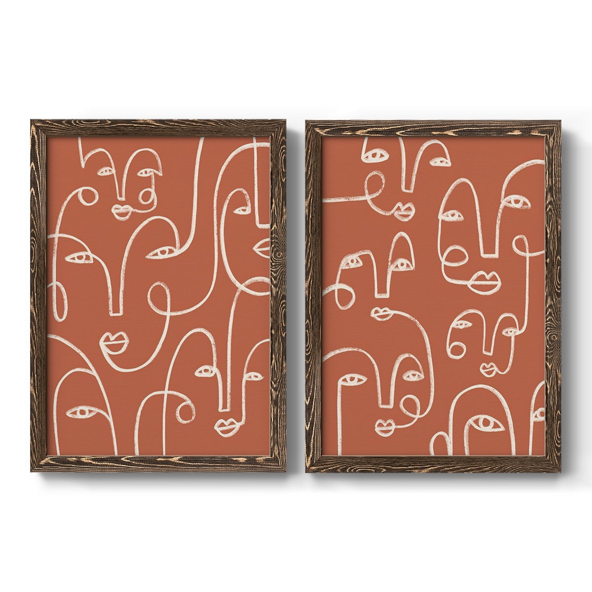Connected Expressions I - Premium Framed Canvas 2 Piece Set - Ready to Hang