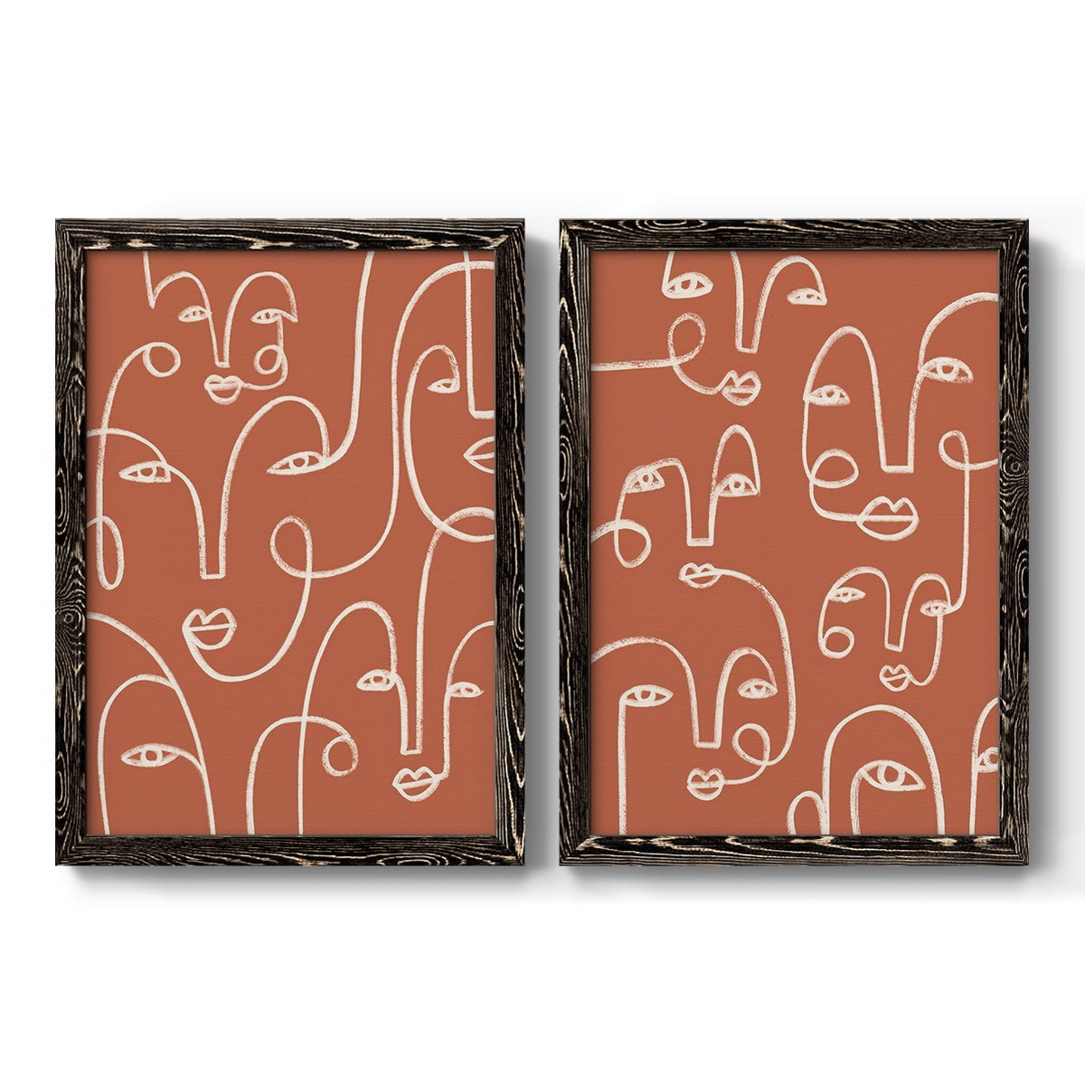 Connected Expressions I - Premium Framed Canvas 2 Piece Set - Ready to Hang