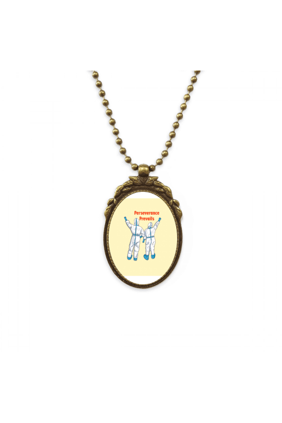 conquer disease triumph over illness antique necklace vintage bead pendant keychain