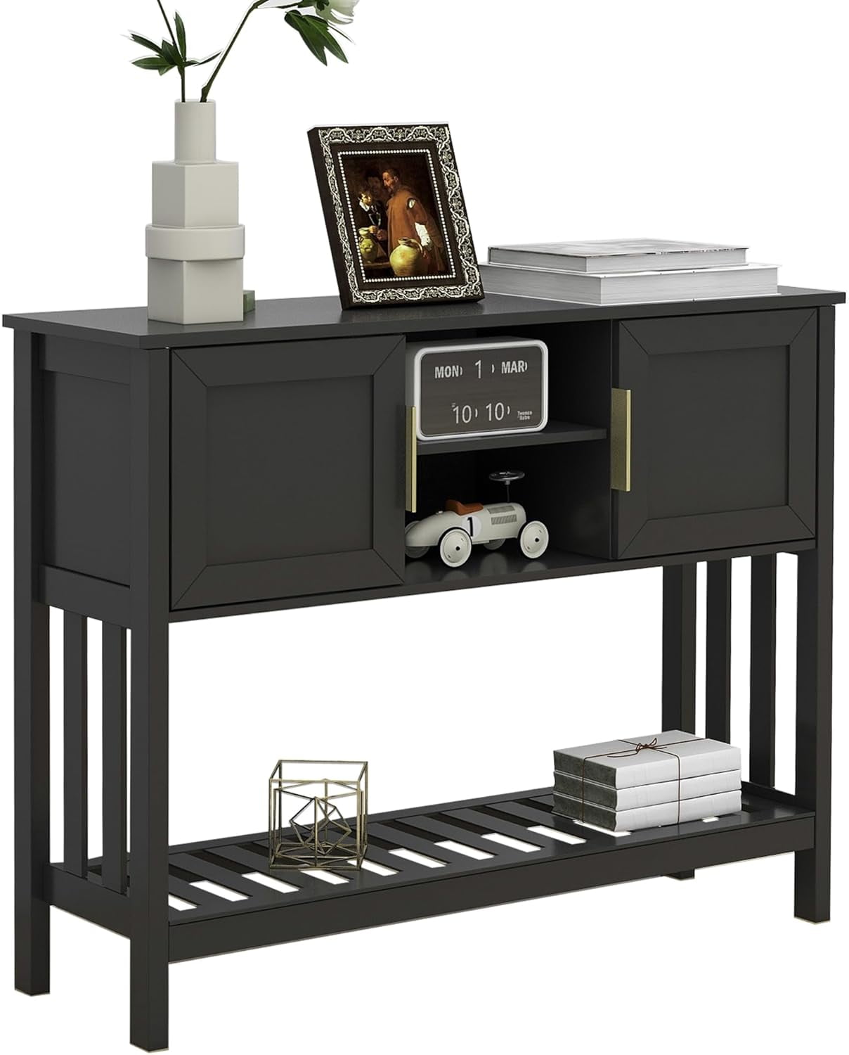 Console Table with Storage with Doors, Entryway Console Table with ...