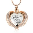 thumbnail image 1 of constantlife Crystal Heart cremation pendant small urns for ashes keepsake urn necklace mini urns-Always on my mind forever in my heart-RoseGold/White, 1 of 5