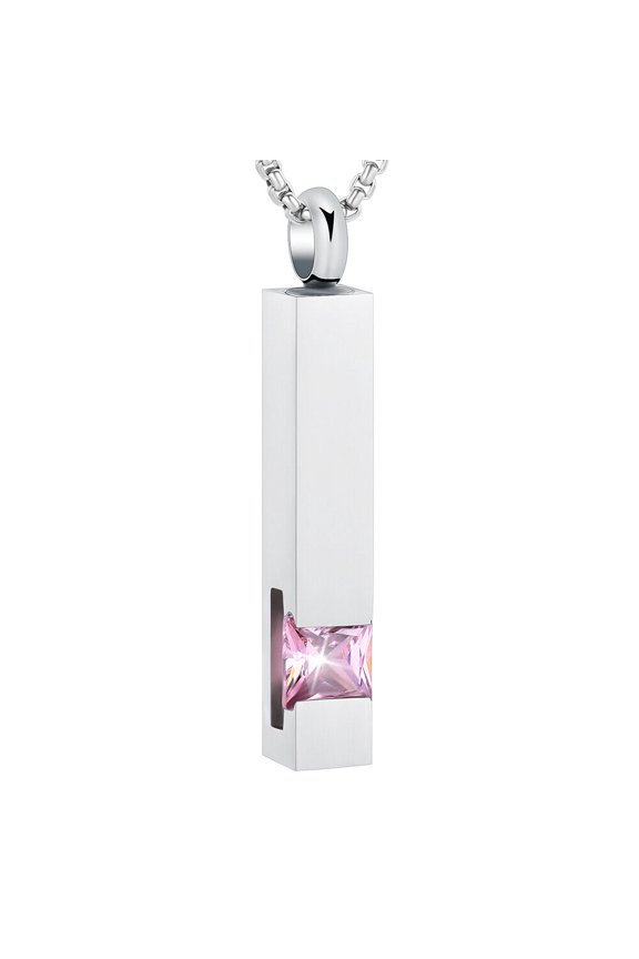 Rectangle White Urn Necklace for Cremation Ashes Holder Necklace Memorial Jewelry