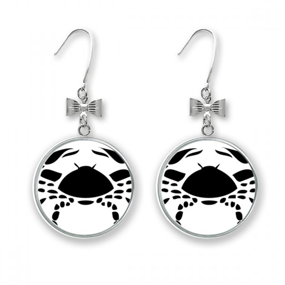 constellation cancer zodiac sign bow earrings drop stud pierced hook