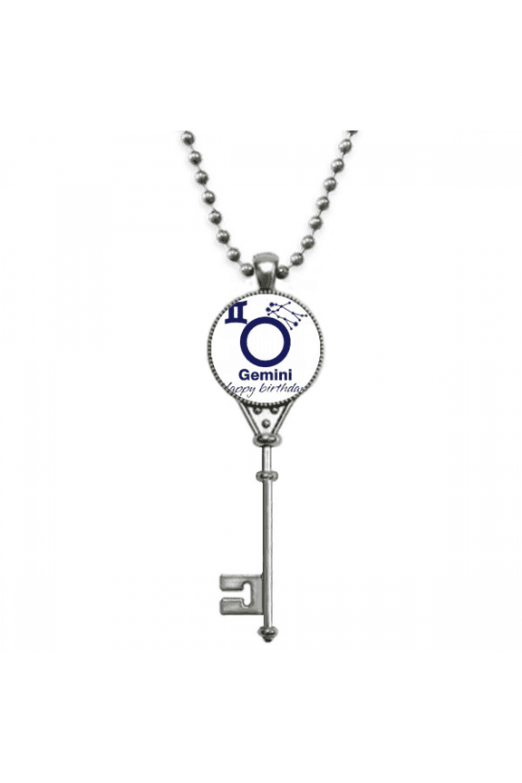 constellation fate birthday celebration geni pendant vintage necklsilver key jewelry