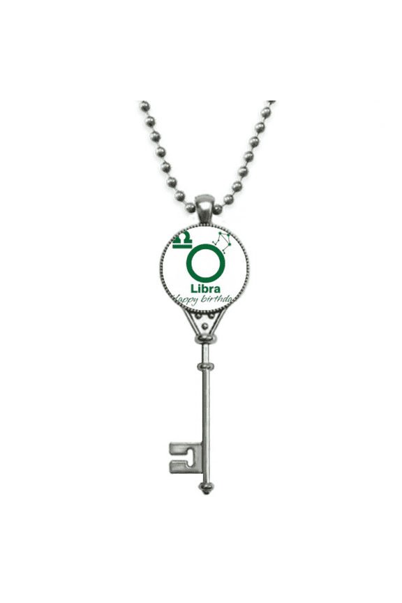 constellation fate birthday celebration pendant vintage necklsilver key jewelry
