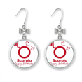 thumbnail image 1 of constellation fate birthday celebration scorpio bow earrings drop stud pierced hook, 1 of 3
