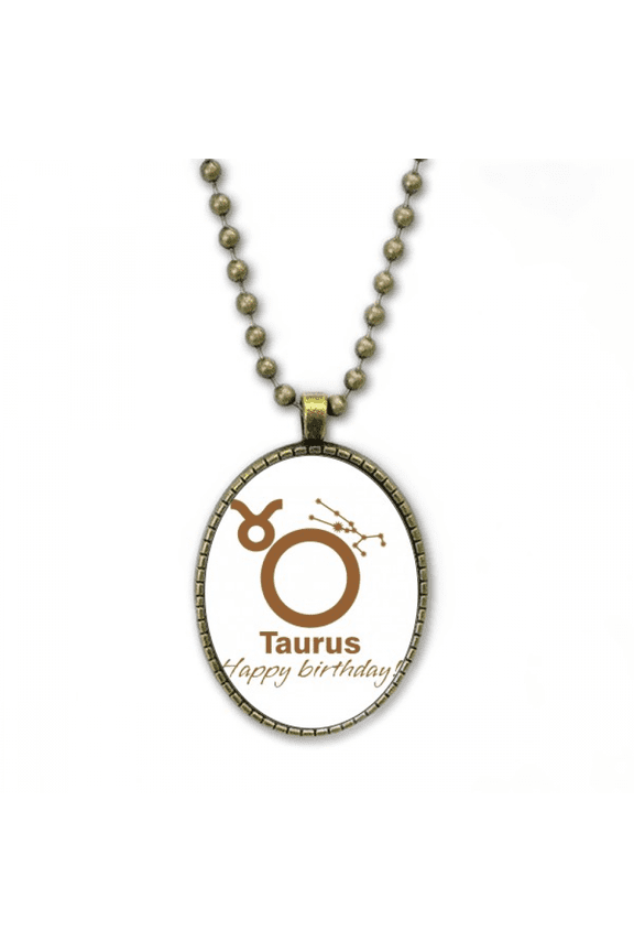 constellation fate birthday celebration taurus necklace vintage chain bead pendant jewelry collection