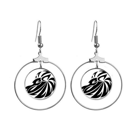 constellation leo zodiac symbol earrings dangle hoop jewelry drop circle