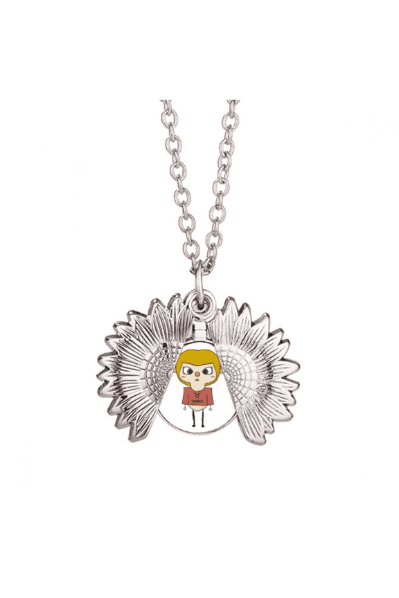 constellation luck tendency taurus wealth uu sunflower necklace pendant locket jewelry