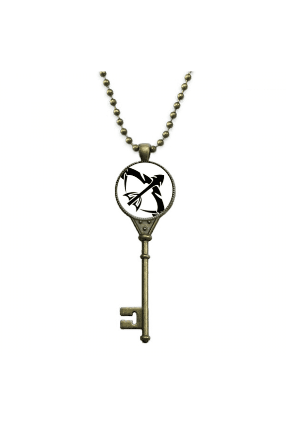 constellation sagittarius zodiac sign key necklace pendant tray embellished chain